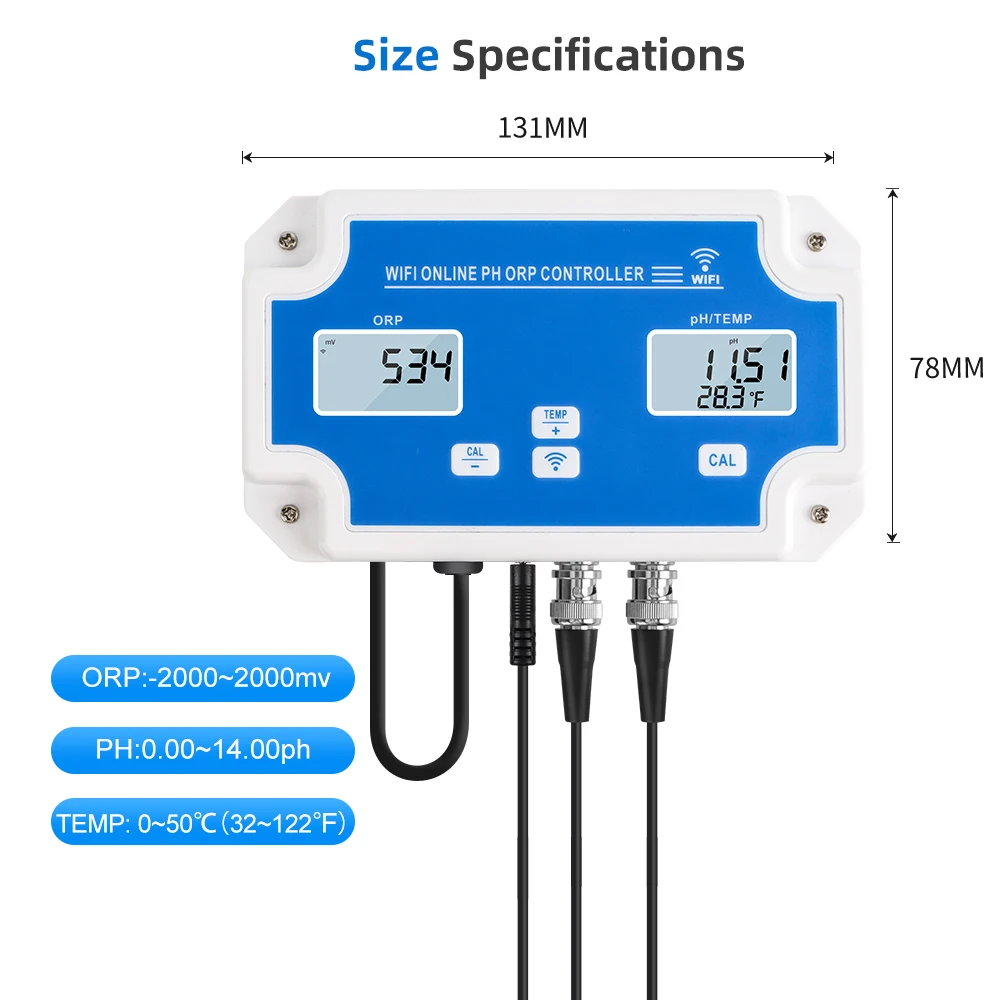 Imagem -05 - App Testador de Qualidade da Água Controle Online Monitor para Aquário Piscina Tuya Digital Wifi Tds Orp Temp ce Sal ph Medidor em 1