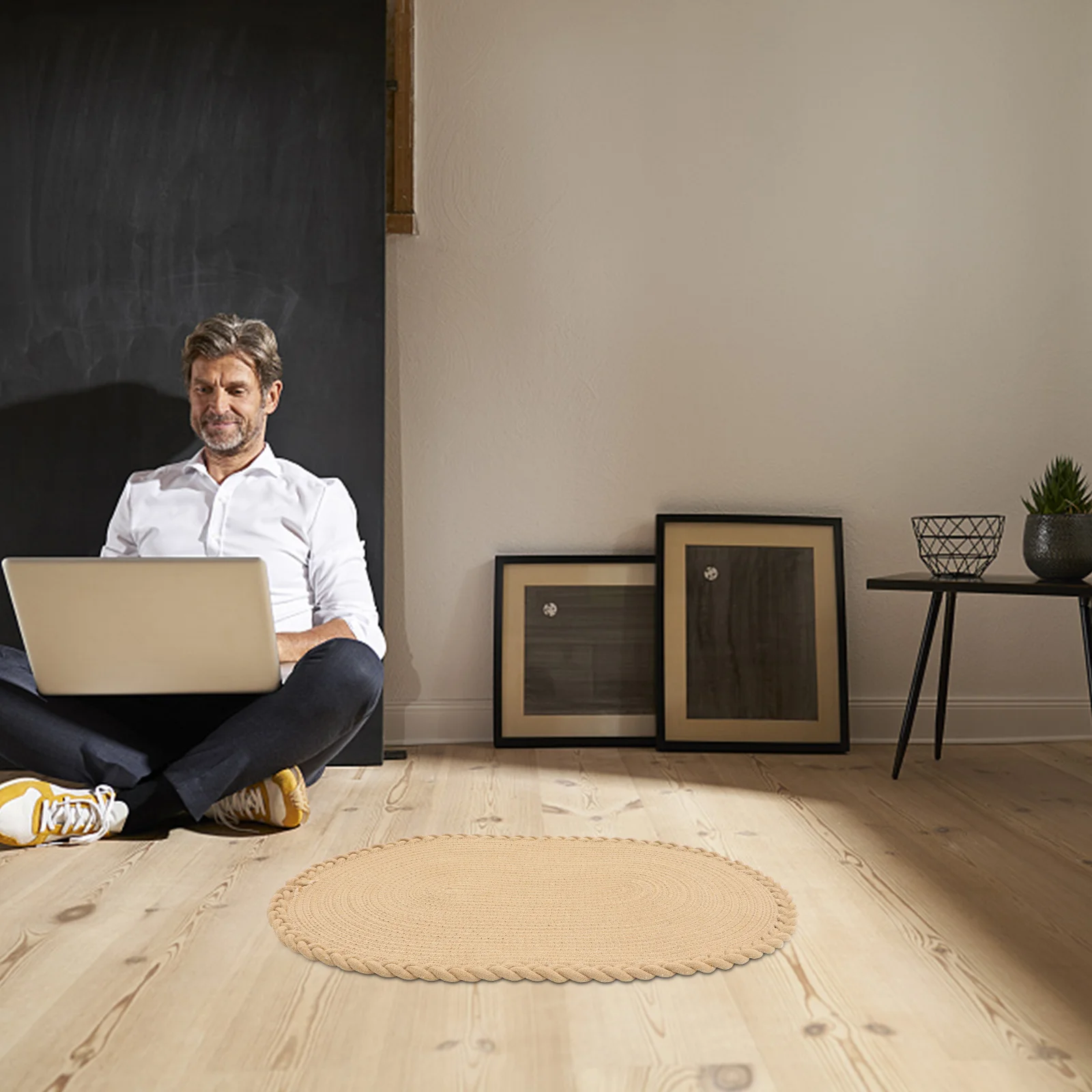 القطن حبل وسادة أرضية امتصاص الماء المضادة للانزلاق داخلي سجادة باب مدخل البساط ديكور المنسوجة وسادة أرضية المنزل سجادة ضد الإنزلاق