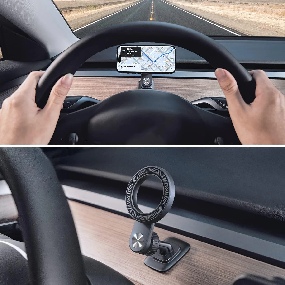 Supporto per cellulare con rotazione a 360 ° supporto magnetico per telefono da auto per iPhone 15 Pro Plus Max 14 13 12 Mini accessori MagSafe