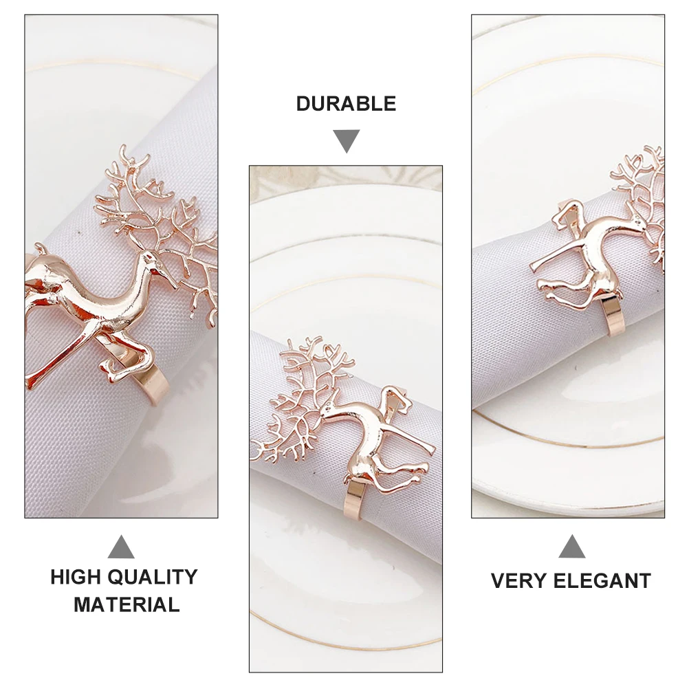 

6 Pcs Napkin Button Ring before Holder Rings Dining Room Table Decor Deer Buckle Towel Decorate