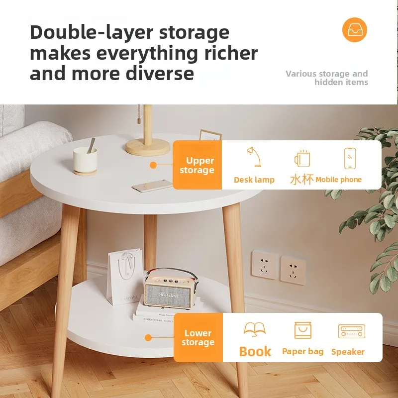 Small table living room small coffee table mini bedroom bedside balcony small round table sofa side table