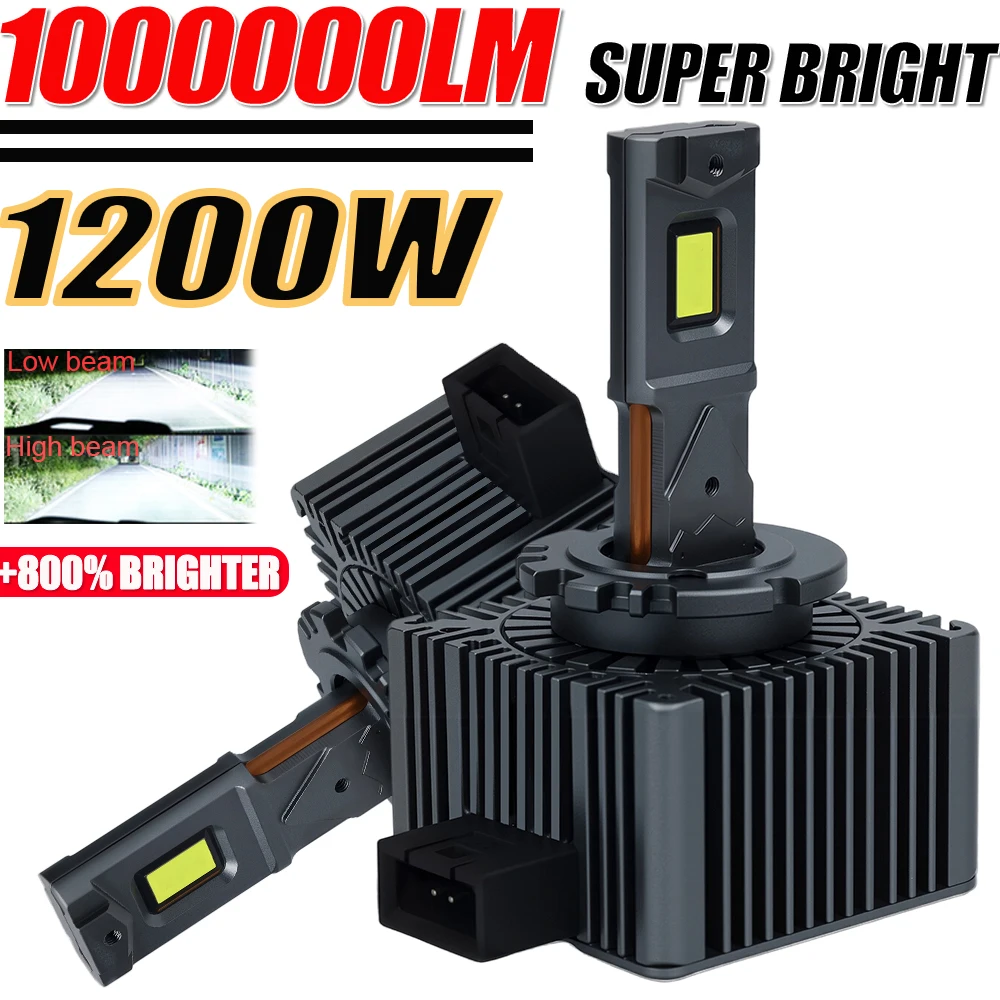 

D1S D3S D2S D4S Super Bright LED Car Headlight Bulb CANBUS Hight Power Auto Spotlights Turbo Fan Foggers Lamp Plug&Play 12V
