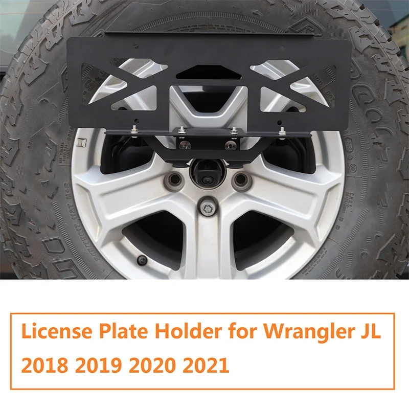 

Держатель номерного знака для Jeep Wrangler JL 2018-2023, кронштейн для крепления номерного знака заднего запасного колеса автомобиля