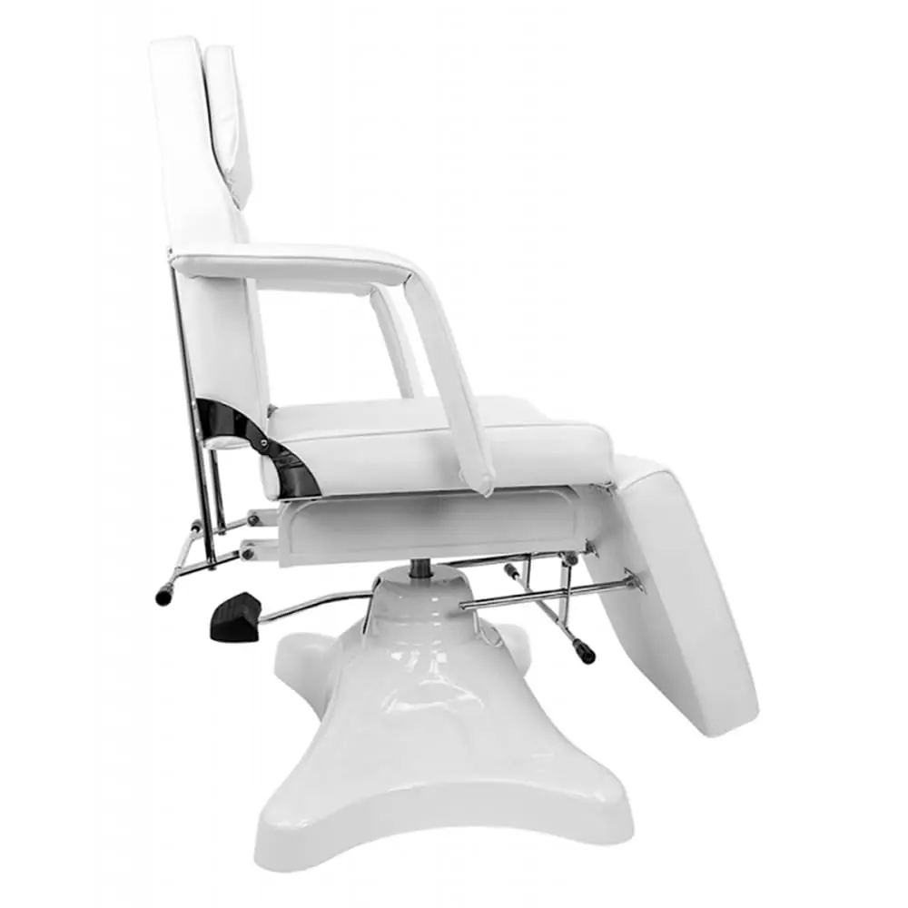 Hydraulic Facial Bed with One Free Stool ,Adjustable backrest and leg-rest,size 72 x 24 x 24 inches , WHITE