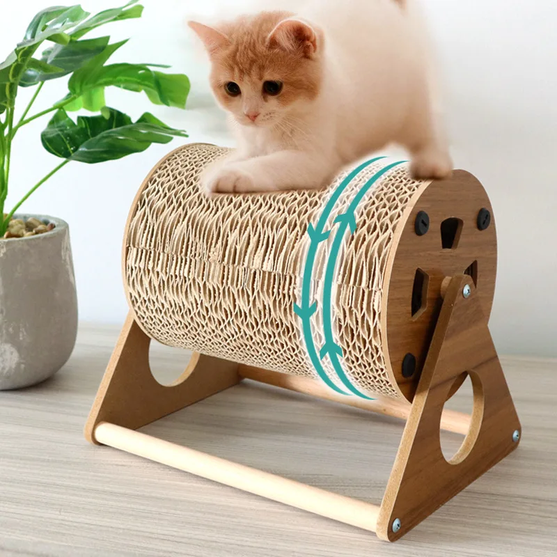 Cat Toys Cat Scratch Board Rotating Vertical Ferris Wheel Cat Scratch Board High-density Corrugated Paper Crawling Tools