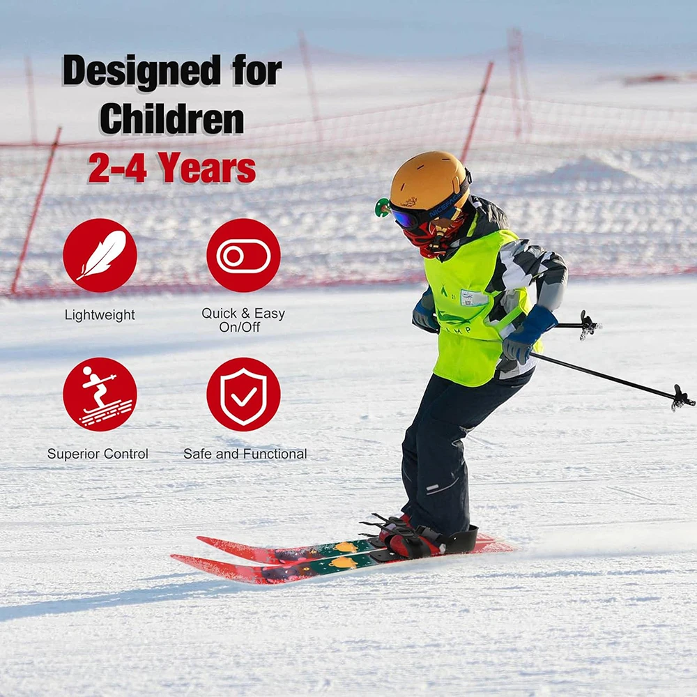 Children Ski Board Outdoor Skiing Board for Kids Skiing Snowboard Gifts Winter Sports Set for 2-8 years old Christmas Gifts