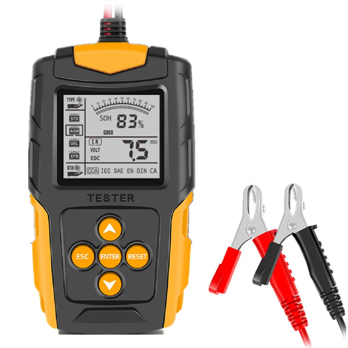 12V 24V Car Battery Tester LCD Battery Analyzer Test Tool Digital Analyzer Tester CCA IR SOH Measurement for Car Truck Boat SUV