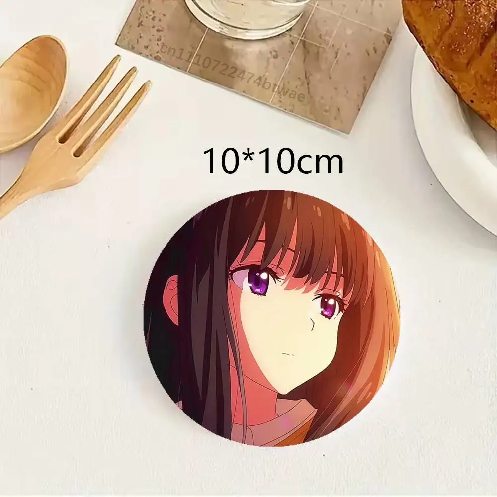Lycoris Recoil Takina Inoue Wood Coaster Mug Tea Coffee Cup Pad Heat Resistant Placemats Tableware Decoration