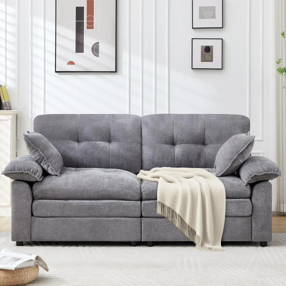 

84" Loveseat Sofa, Modern Couches for Living Room,Double-Layer Cushion Cloud Couch with Deep Seat,Super Comfy Chenille Sofas