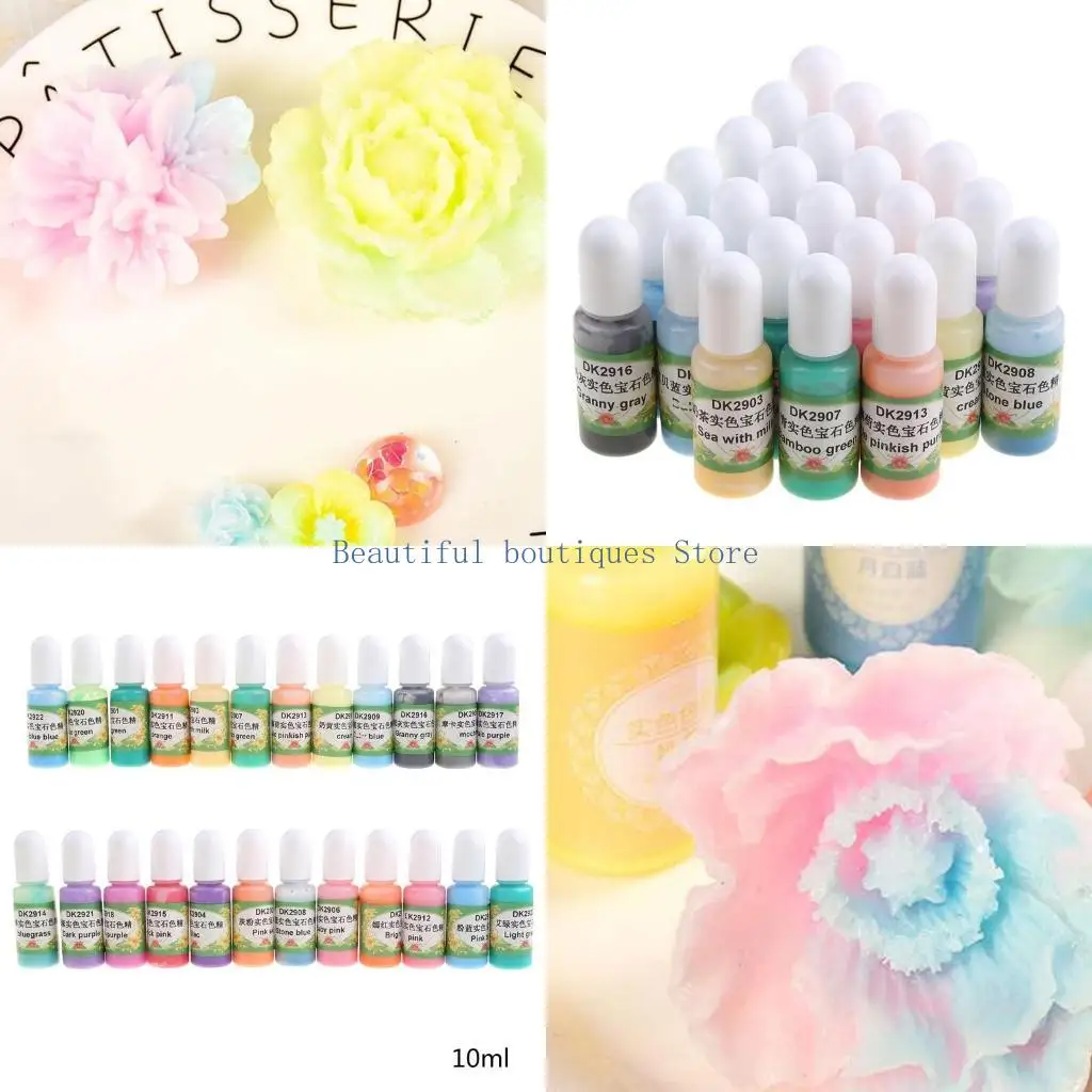 

U4LF Liquid Resin Colorant Dye Ink Diffusion DIY Crafts Jewelry UV Resin Coloring Concentrated Epoxy Resin Paint Colour Dye