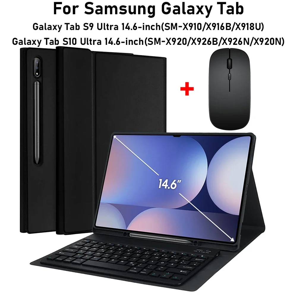 

Для Samsung Galaxy Tab S10 Ultra 14,6-дюймовый чехол SM-X920/X926B/X926N/X920N, чехол-клавиатура для Tab S9 Ultra SM-X910/X916B/X918U