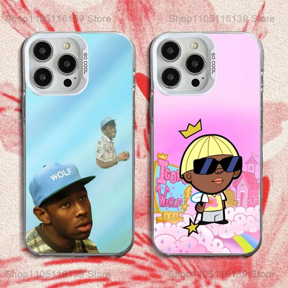 حافظة T-Tyler The Flower Boy C-Creator لهاتف iPhone 16,15,14,13,12,11,Pro,XS,Max,Plus,Mini,SE غطاء مقاوم للصدمات من الحلوى البيضاء غير اللامعة