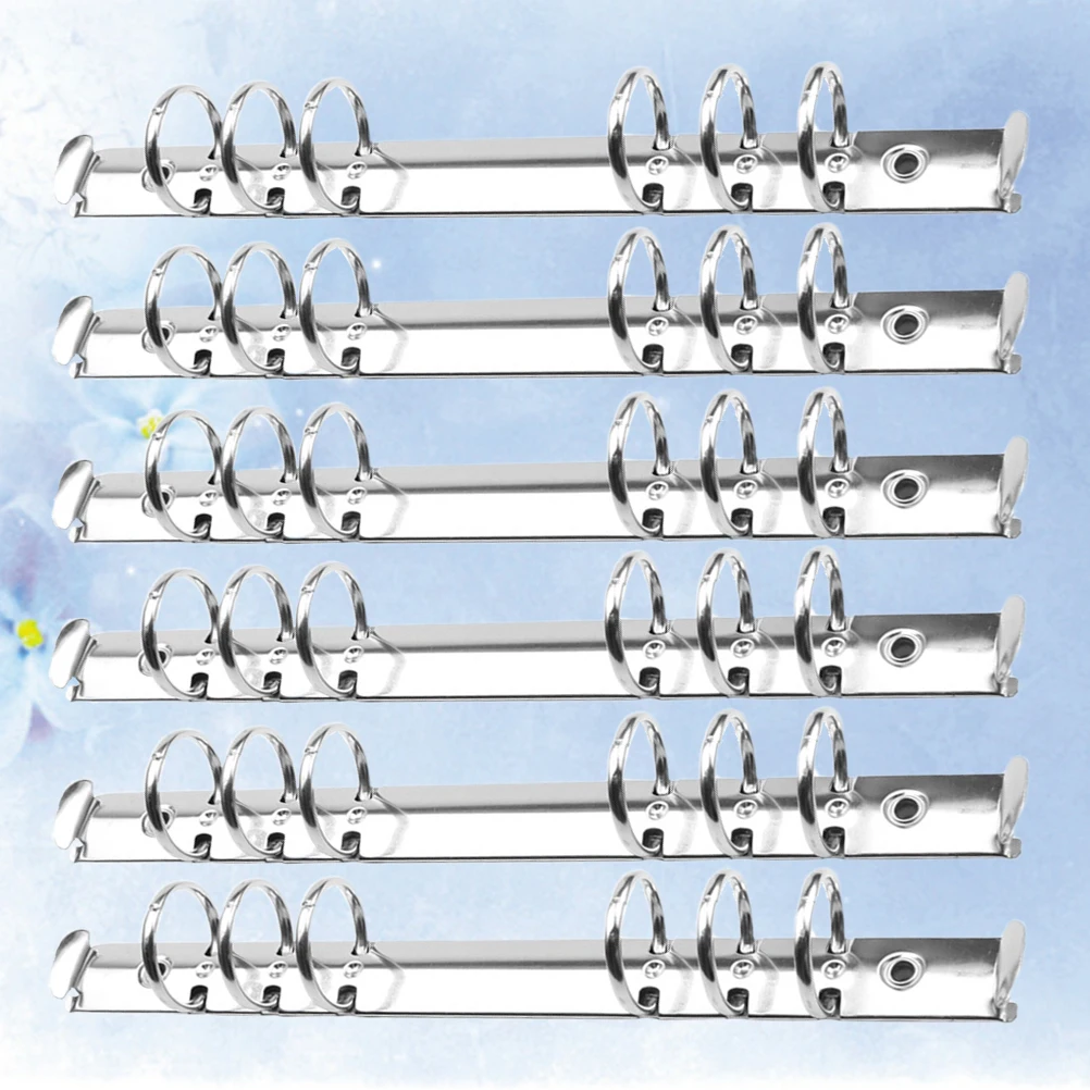6Pcs Metal Loose Leaf Binder Rings Sturdy File Folder Clips for Office School Business Portable Lightweight Fasten Button