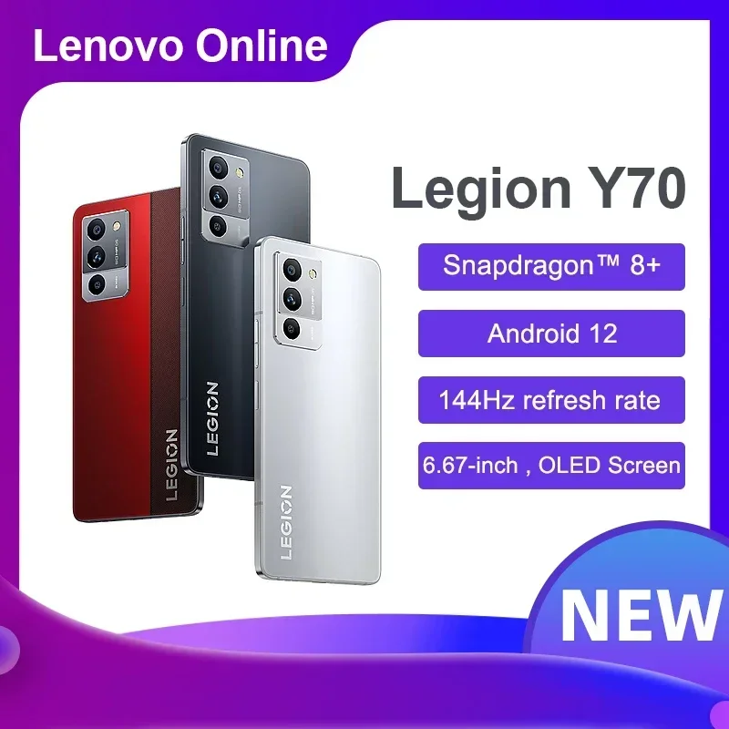 Lenovo Legion Y70 Gaming SmartPhone 6.67 Inch 144Hz OLED,Snapdragon 8+ Gen1,50MP Triple Camera,68W Charge NFC Original Firmware