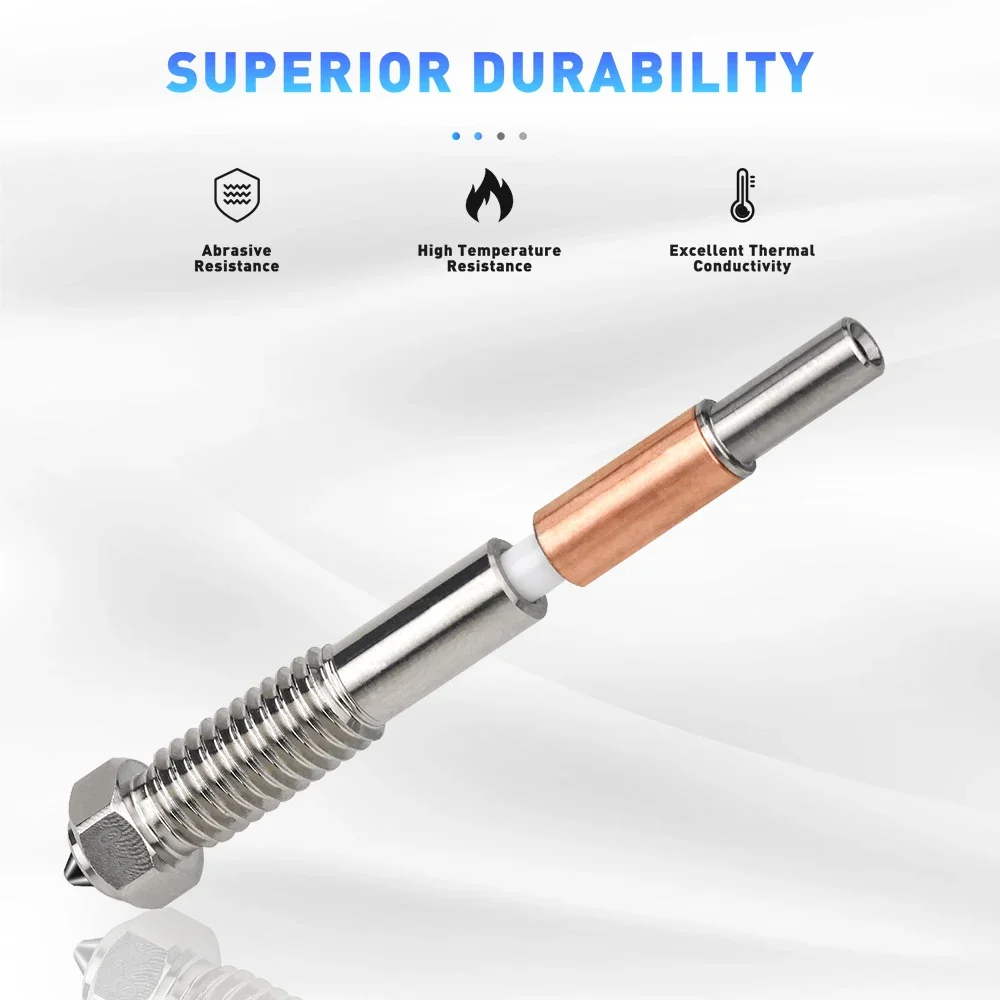 Düse für QIDI Plus4 Q2/Q2C Bimetall-Hotend-Düsen 0,2/0,4/0,6/0,8mm Keramik-Isolierung Integration 3D-Drucker-Zubehör – Detail 16