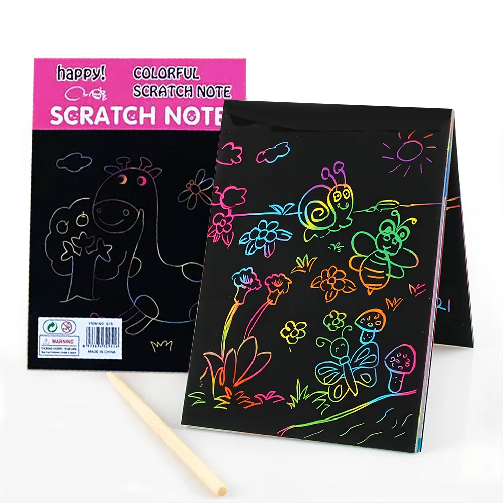 Children's Painting Hand-Painted Scratch Painting DIY Craft Paper Educational Drawing Toys In This Painting