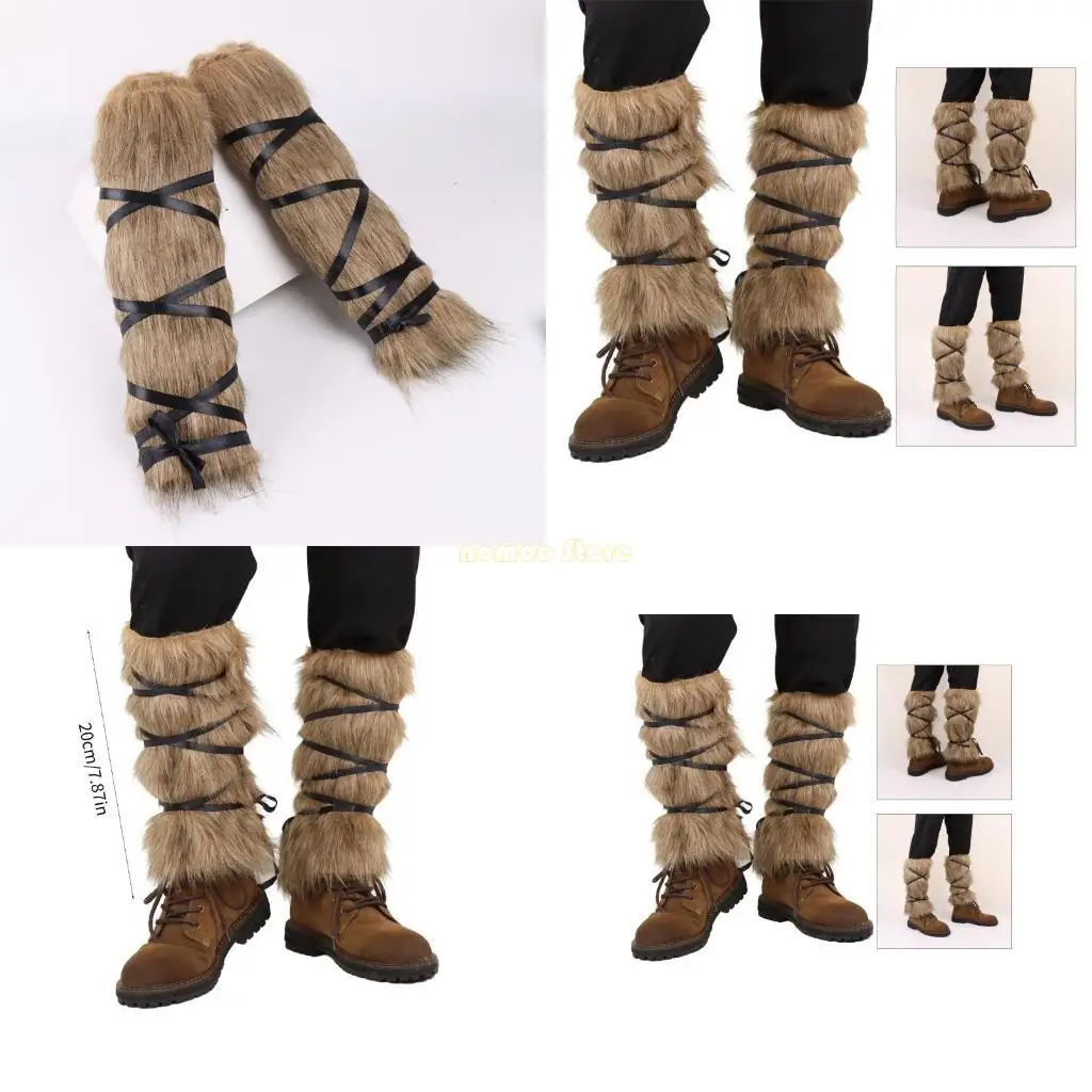 31bf medieval peludo perna mais quente medieval peludo perna polainas bota cobre acessório cosplay medieval para mulheres homens