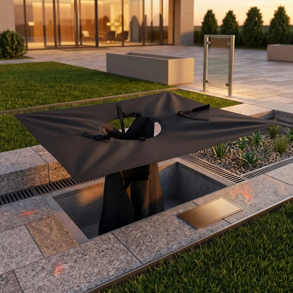 Temporary Water Inlet Cover Catch Basin Drain Filter 48x48x22 Inch Stormwater Sediment Guard with Tie Straps Rain for Gardens