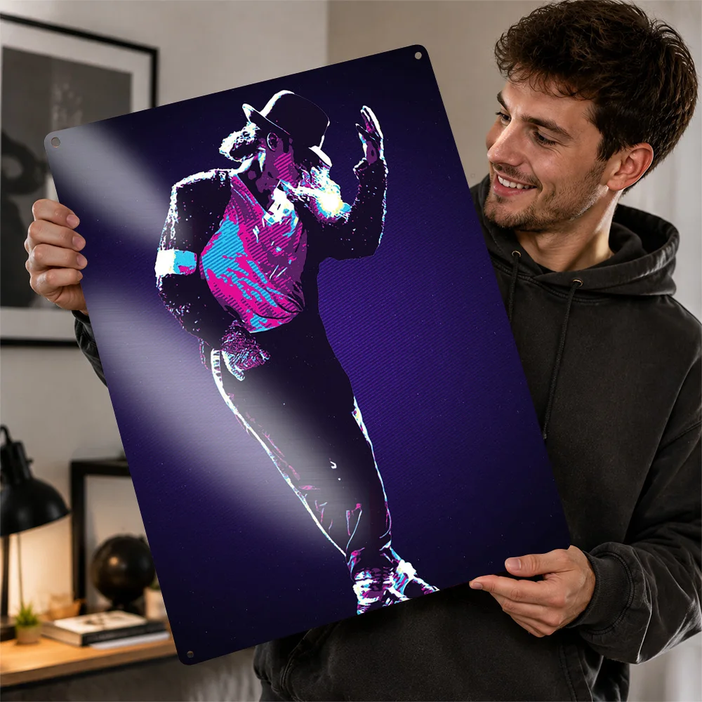 Michael Jackson Aluminum Poster Customized Metal Sign Pop Icon Tribute Wall Art Enhances Listening Lounges And Bedroom Studios
