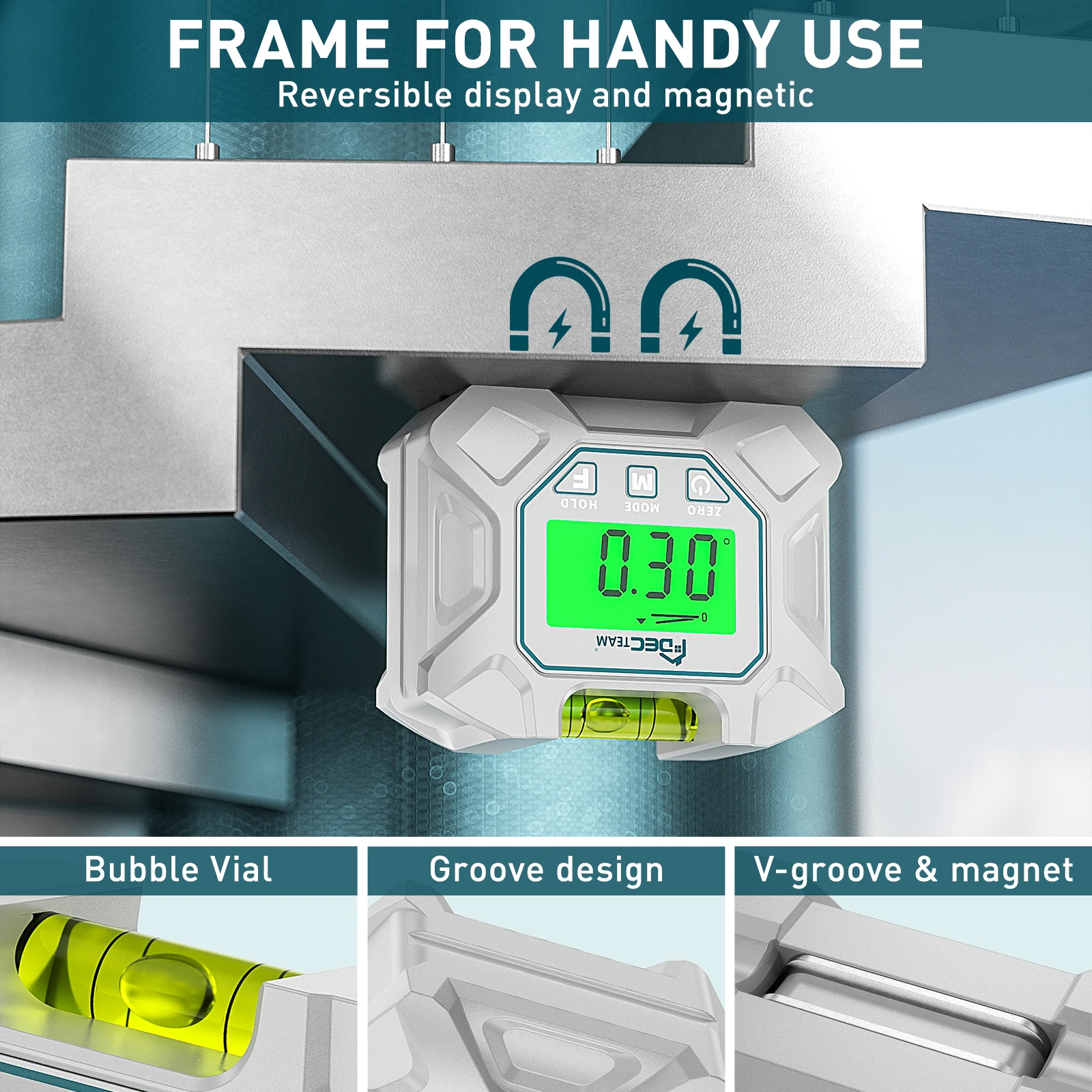 Decteam AG02 Laser Digital Angle Protractor Electronic Bubble Angle Finder Box Gauge Back light inclinometer Measuring Tools