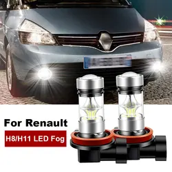 2x For Renault Laguna 2 3 2001-2015 For Renault Laguna Coupe 2008-2015 LED H8 H11 Fog Light Bulb Car DRL Lamp 6000K 12V 4800LM