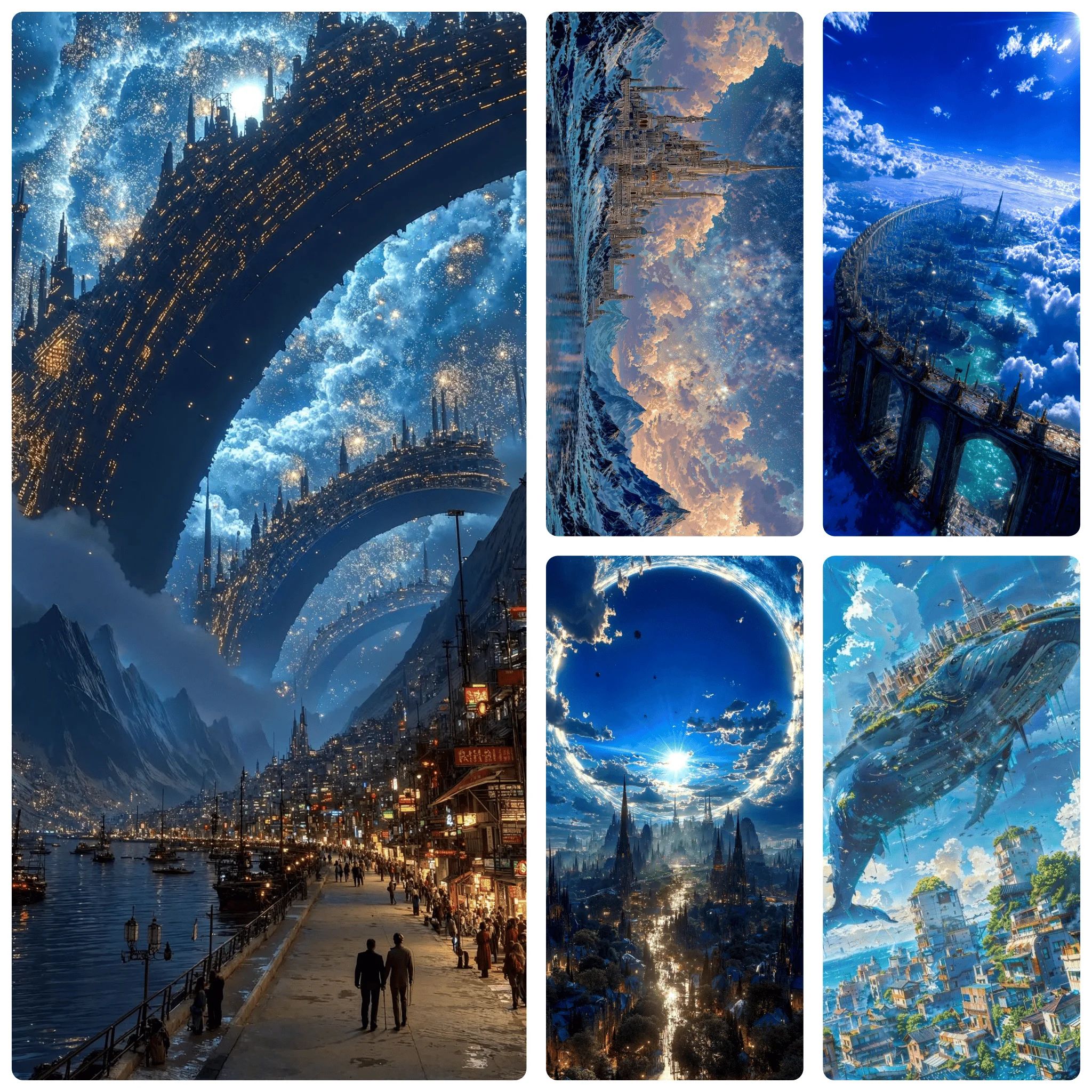 

Floating Whale City in the Sky 500PCS Jigsaw Puzzle Anime Fantasy Art Stress Educational Games Colorful Puzzles Gifts Home Decor