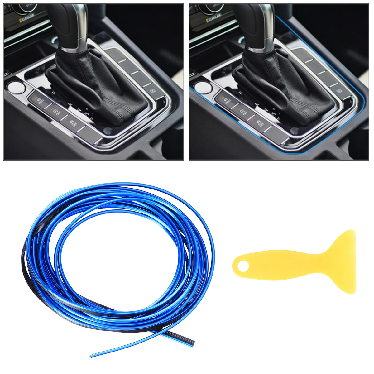

5m Car Interior Strip Trim Flexible Electroplating Blue Auto Seal Trim Decorative Filler Strip Car Styling Interior Exterior