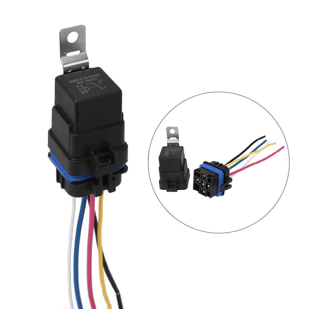Compatible Waterproof Integrated Automobile Relay Dc/12V 40A Auto Relay & Socket 5 Pin