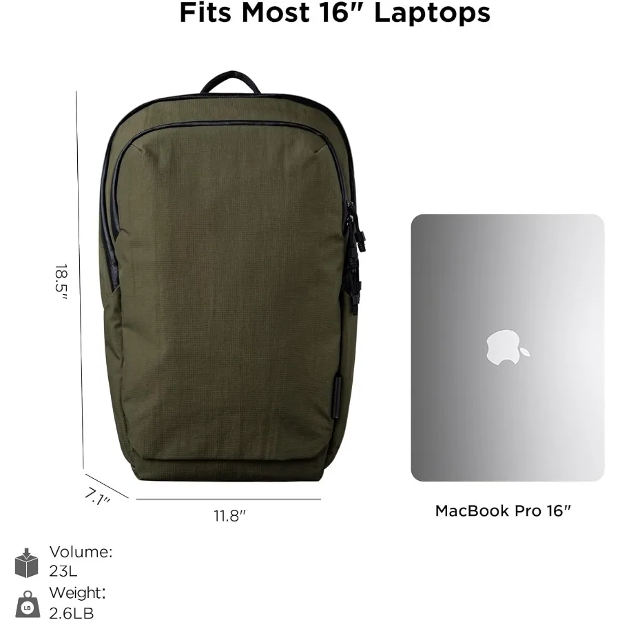 حقيبة ظهر ALPAKA Bravo سعة 23 لترًا - حقيبة ظهر للكمبيوتر المحمول تناسب أجهزة الكمبيوتر مقاس 16 بوصة وحاملات زجاجات المياه مبطنة بالصوف لحماية الأعمال #3