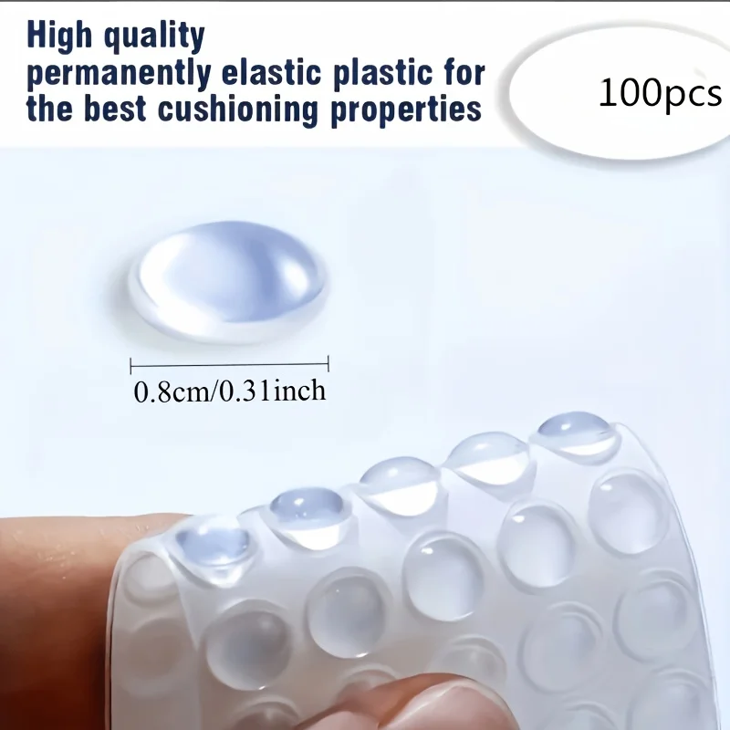 100Pcs Soft Silicone Rubber Anti Slip Bumpers Feet Pads Damper Buffer Cabinet Bumpers Silicone Furniture Pads Drawer Door Pad
