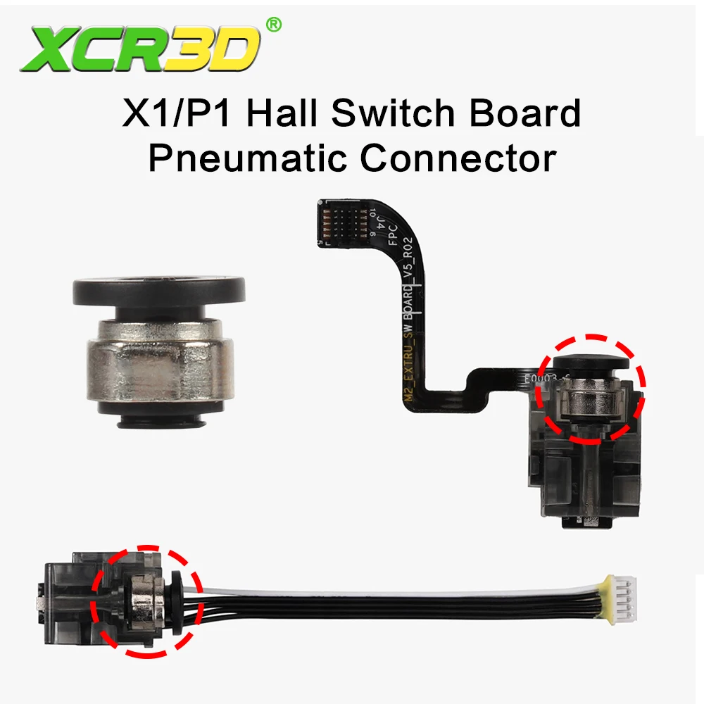 For Bambu lab X1C/P1S/P1P/A1 3D Printer PTFE Tube Hall Switch Pneumatic Connector 1.75mm Filament Extruder 3D Printer Parts