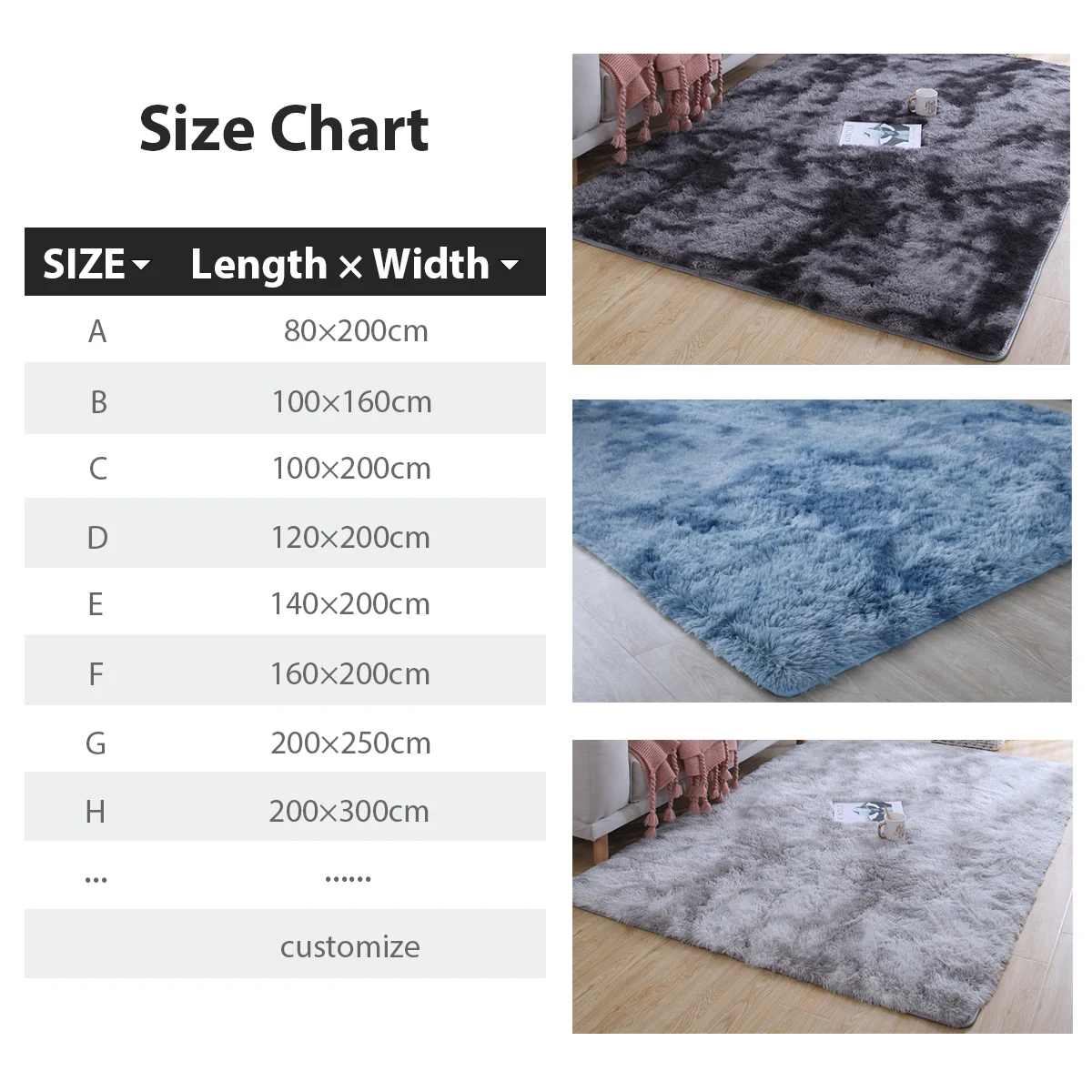 السجاد لغرفة المعيشة الأرائك الحديثة رمادي رقيق السجاد غرفة نوم الديكور المضادة للانزلاق فروي كبير البساط قابل للغسل الطابق تغطية حصيرة #6
