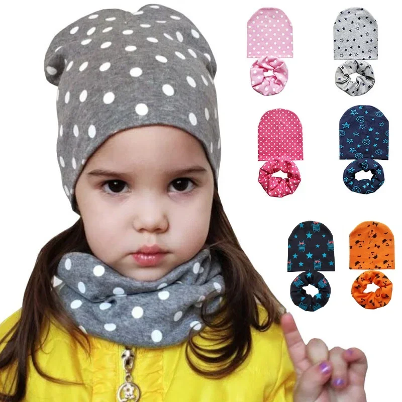 New Dot Star Love Heart Print Warm Bonnet Cotton Baby Hat Autumn Winter Baby Girls Hat Boys Cap