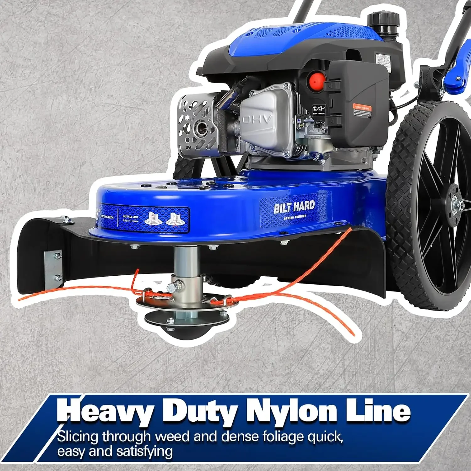 

[Limited Stock, Buy Now!]Walk Behind String Trimmer, 170cc 4-Cycle Gas Brush Hog Mower, 22 Inch Cutting Diameter, Push Weed Eate