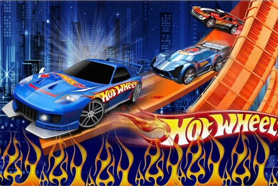 뜨거운 바퀴 사진 배경 소년 생일 파티 사진 배경 사용자 정의 속도 경주 비닐 장식 포스터 배너