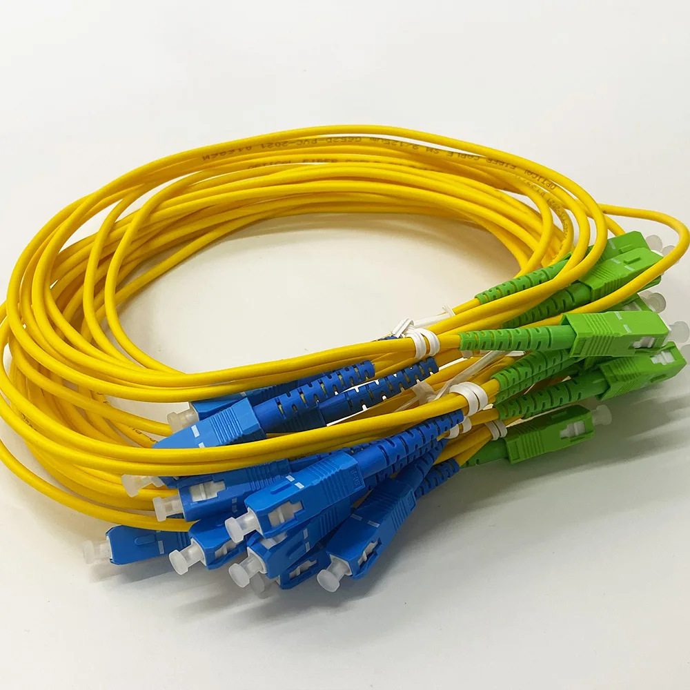 Imagem -02 - Apc-sc Upc Cabo de Fibra Óptica Único Modo 1m 3.0 mm 10 Pcs Simplex Ftth sm sc