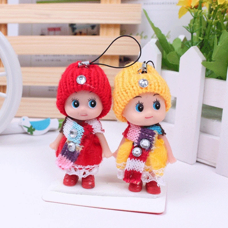 1PC Cute Fashion Kid Plush Dolls Keychain Soft Stuffed Toy Keyring Mini Plush Animals Key Chain For Girls Women Send Randomly