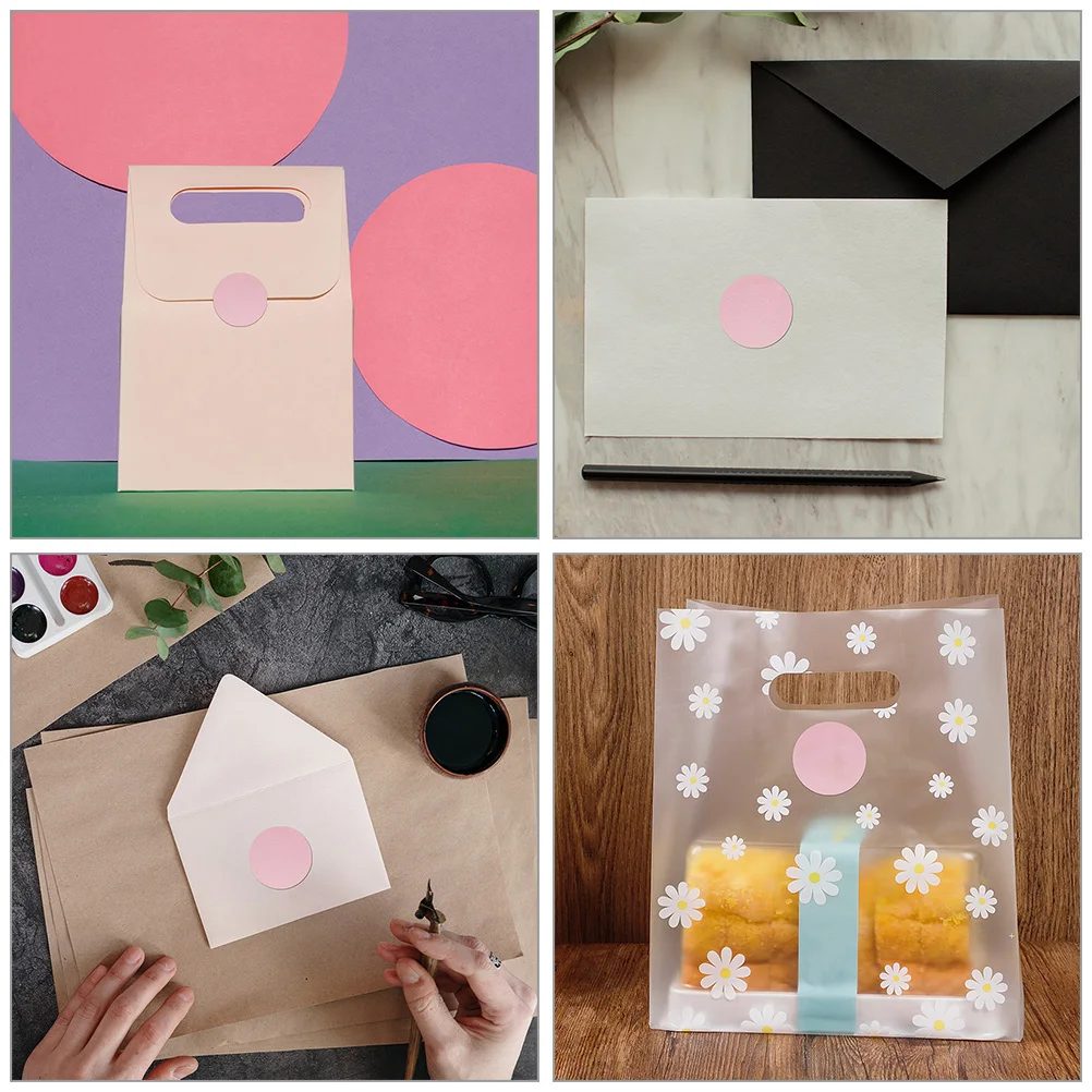 2 لفات صغيرة مستديرة نقطة ملصقات ذاتية اللصق ملصقات ملونة لتغليف الهدايا ختم تصنيف الملفات منظمة مقاوم للماء #2