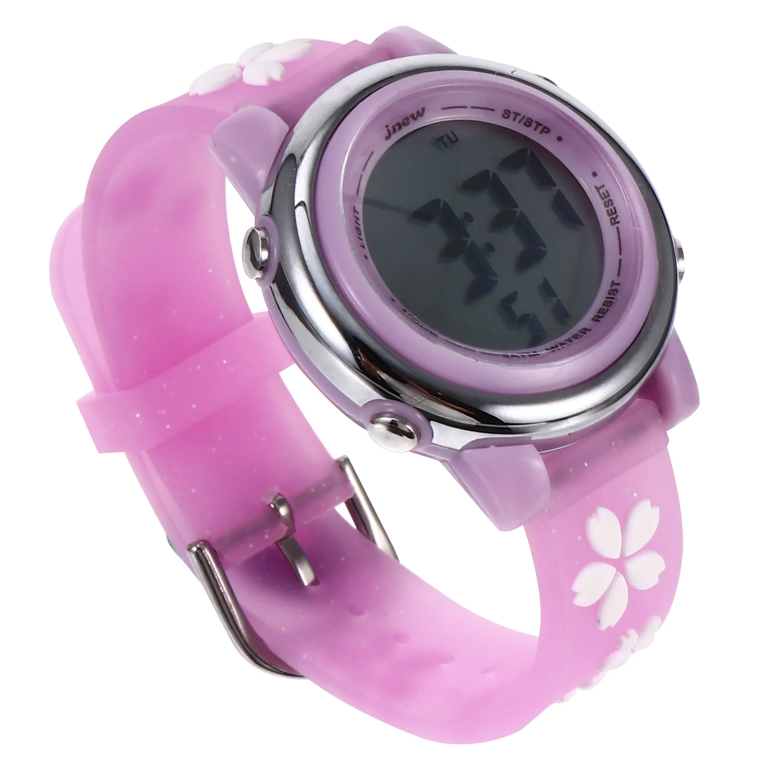 1Pcs Kids Waterproof Watch Flower Pattern Cartoon Digital Wristwatch Electronic Durable Lovely Wristwatch for School Outdoor