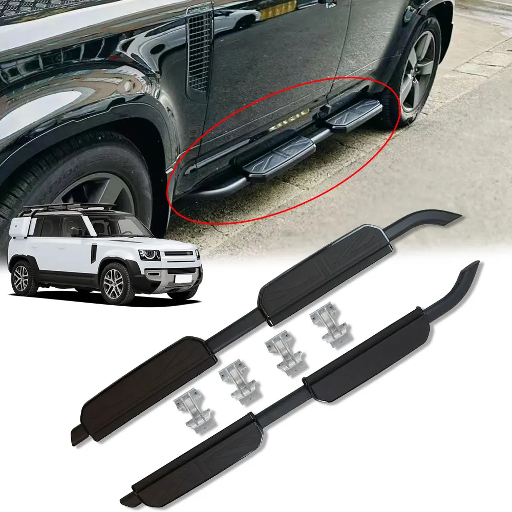 Union Jack Design Car Body Parts Foot Pedal Side Steps Running Board For Land Rover Defender 110 2020 2022 2023