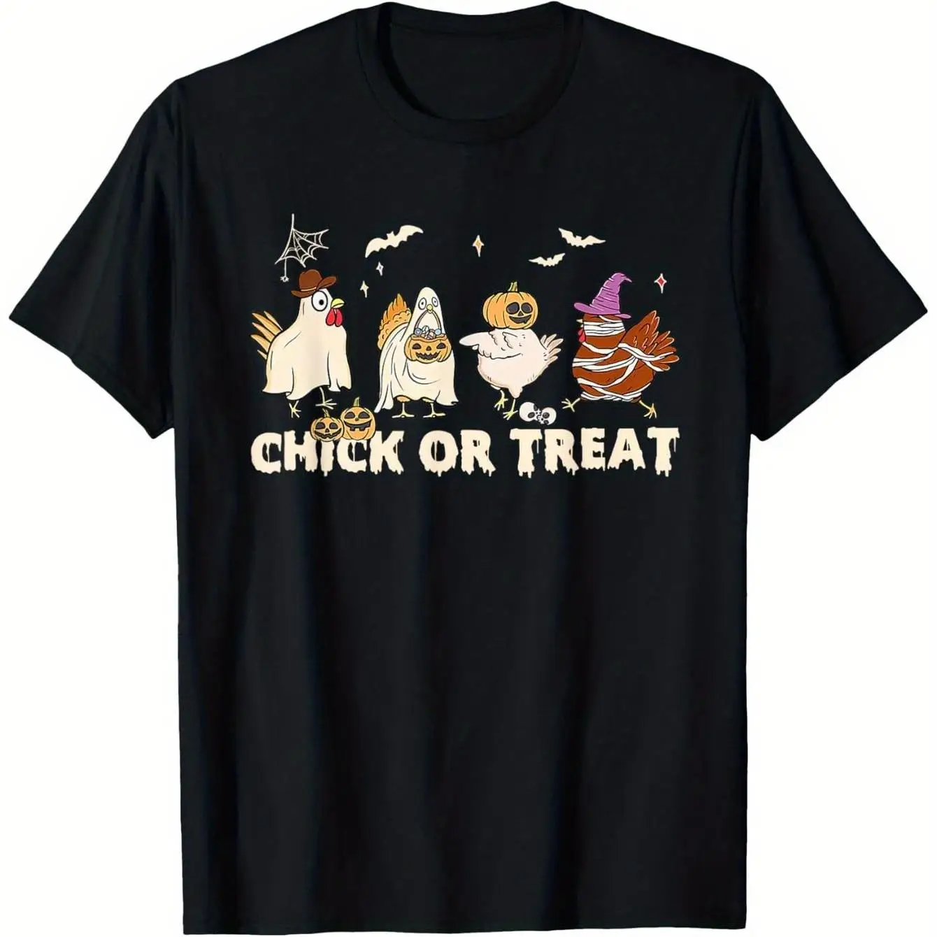 

Halloween T-Shirt - Funny "Chick or Treat" Graphic Tee with Ghostface & Pumpkin - Soft Breathable Shirt for Men Women