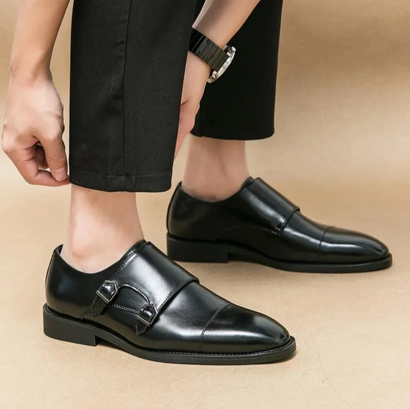 New Large Size Men's Casual Leather Shoes Men's Leather Business Gentleman British Style Dress Men Shoes