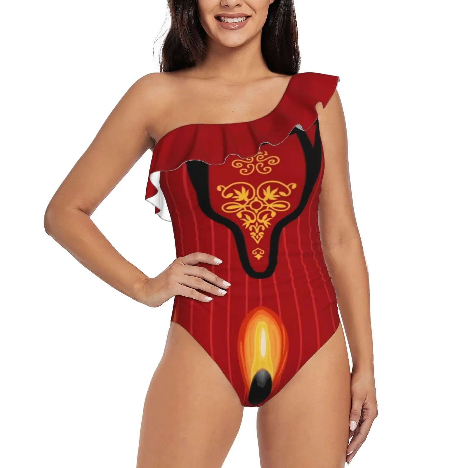 

The Regal Gown One-Piece Swimsuit One Shoulder Ruffle Swimsuit Sexy Monokini New Girl Beach Swimwear Padme Queen Amidala Padme