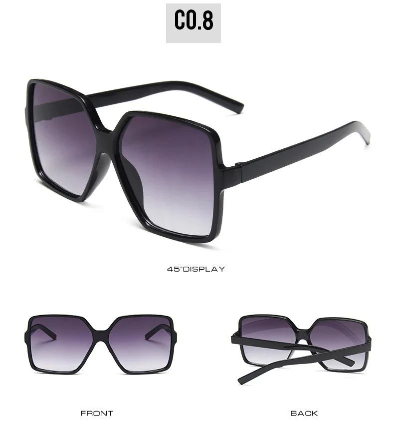 Neue Vintage-Sonnenbrille für Damen und Herren, Quadratischer Großer Rahmen, Marken-Designer Retro-Shades, Modische Sonnenbrille ﻿ für Männer – Detail 13