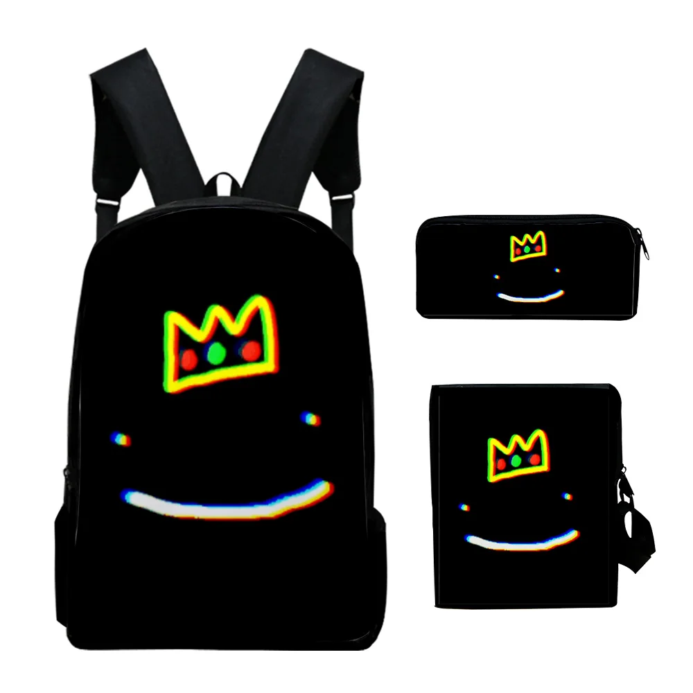 Classic Popular Funny Ranboo 2 3D Print 3pcs/Set pupil School Bags Laptop Daypack Backpack Inclined shoulder bag Pencil Case