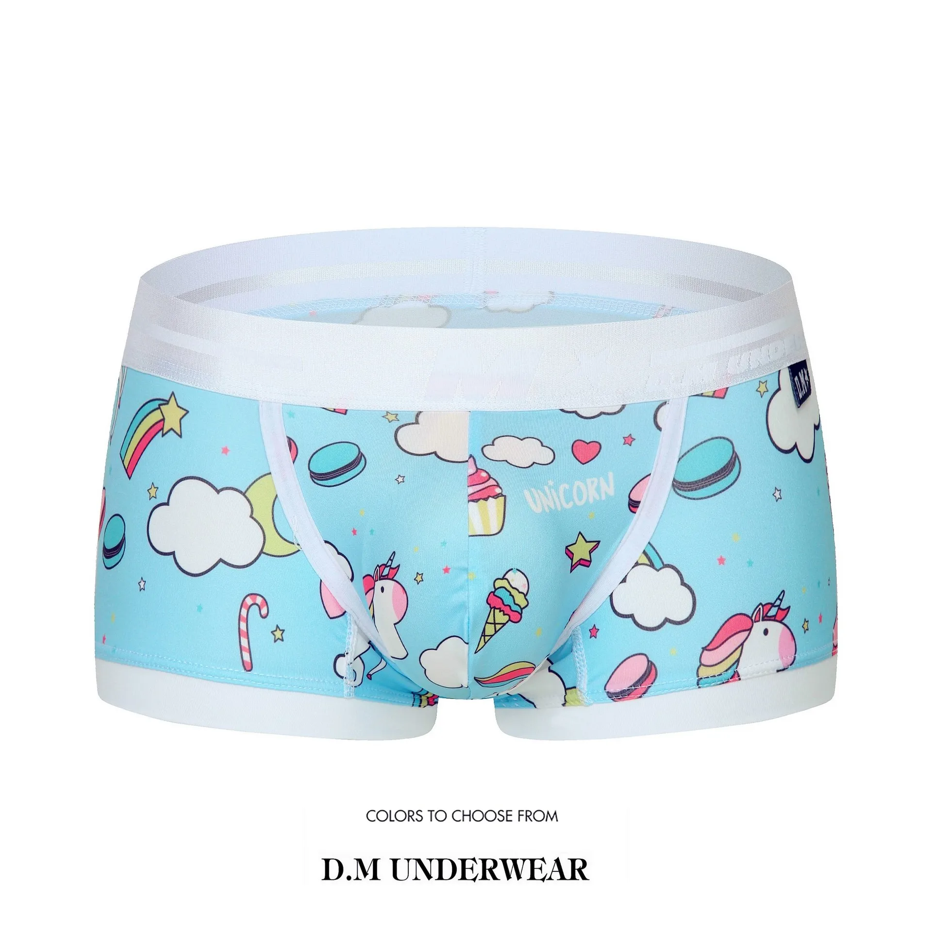 

Men's Underwear Funny Unicorn Banana Peach Pineapple Eggplant Printed Boxers Convex Pouch Design Comfortable Boxer Underpants