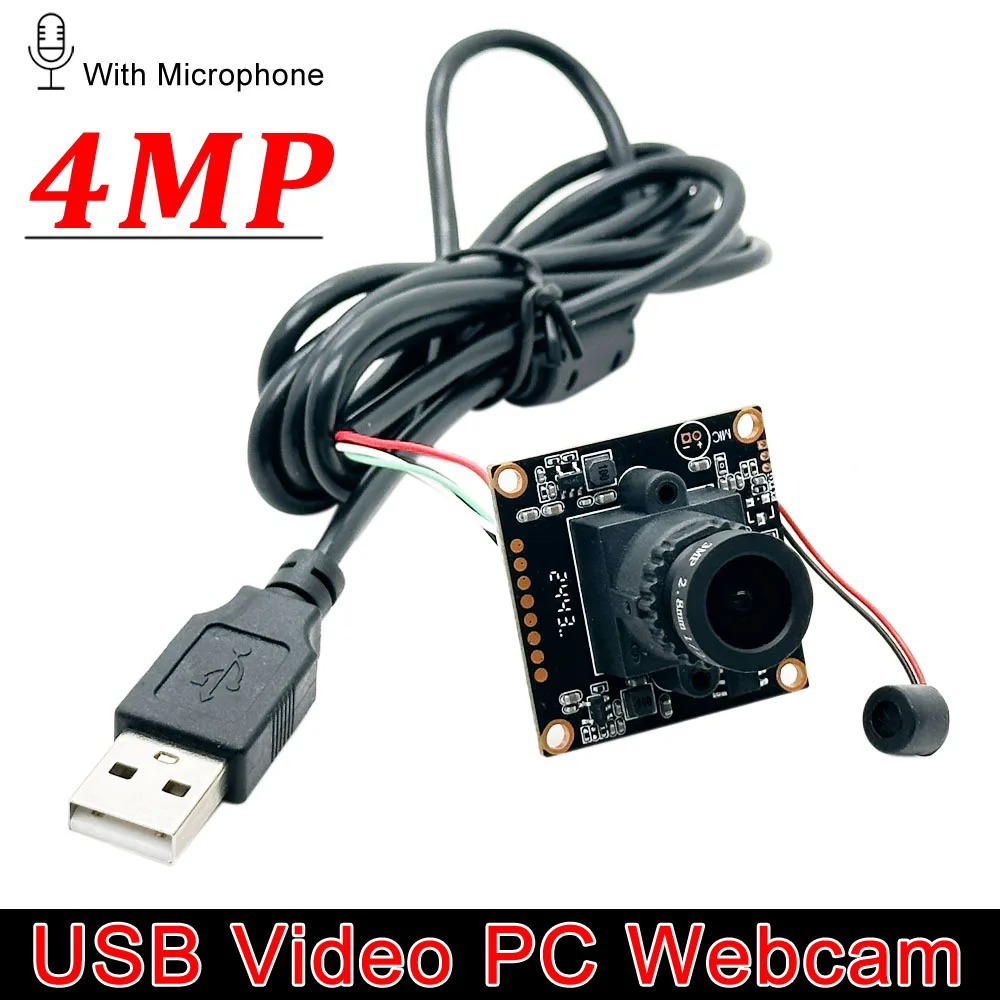 HD 4MP PC Video USB Webcam Module 2560x1440 Mjpeg 30fps High Speed Mini USB2.0 Endoscope Camera With Microphone UVC Plug And Pla