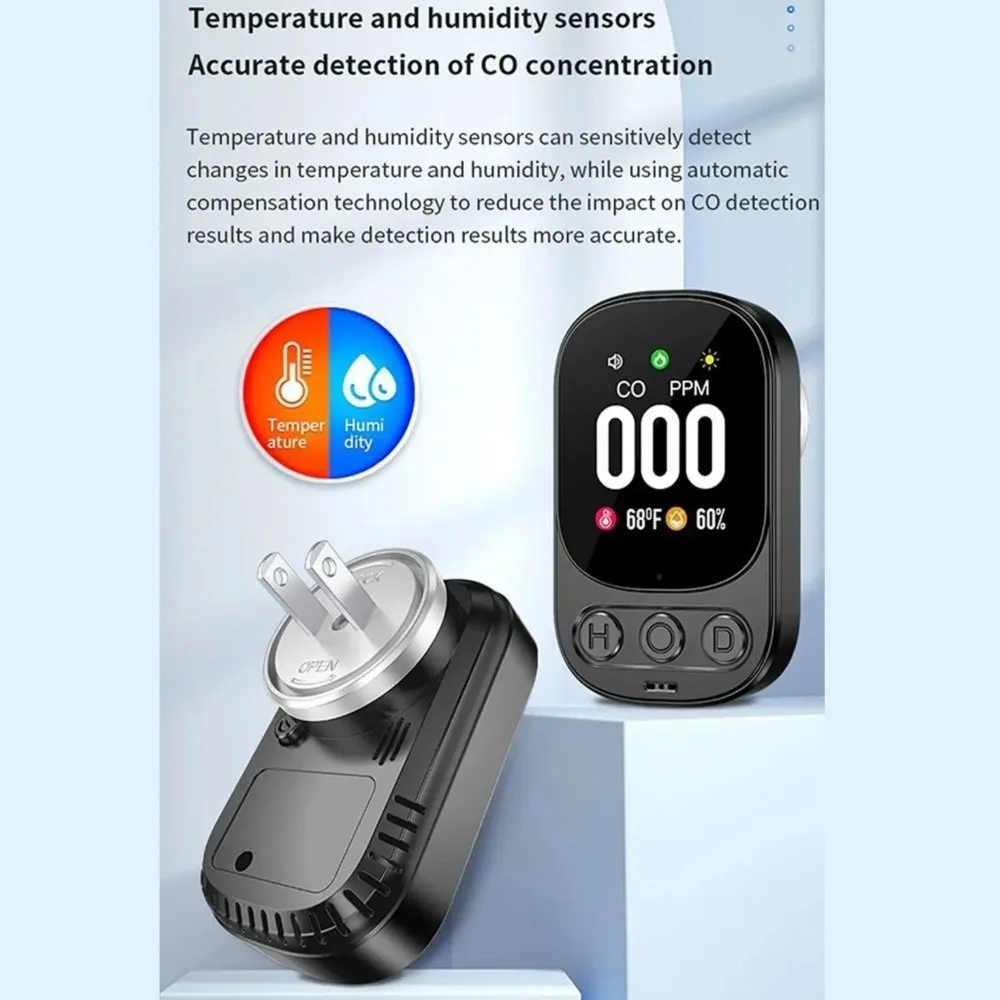 High Sensitivity Carbon Monoxide Detector Large Screen Portable CO Monitor Real Time Monitoring CO Monoxide Alarm