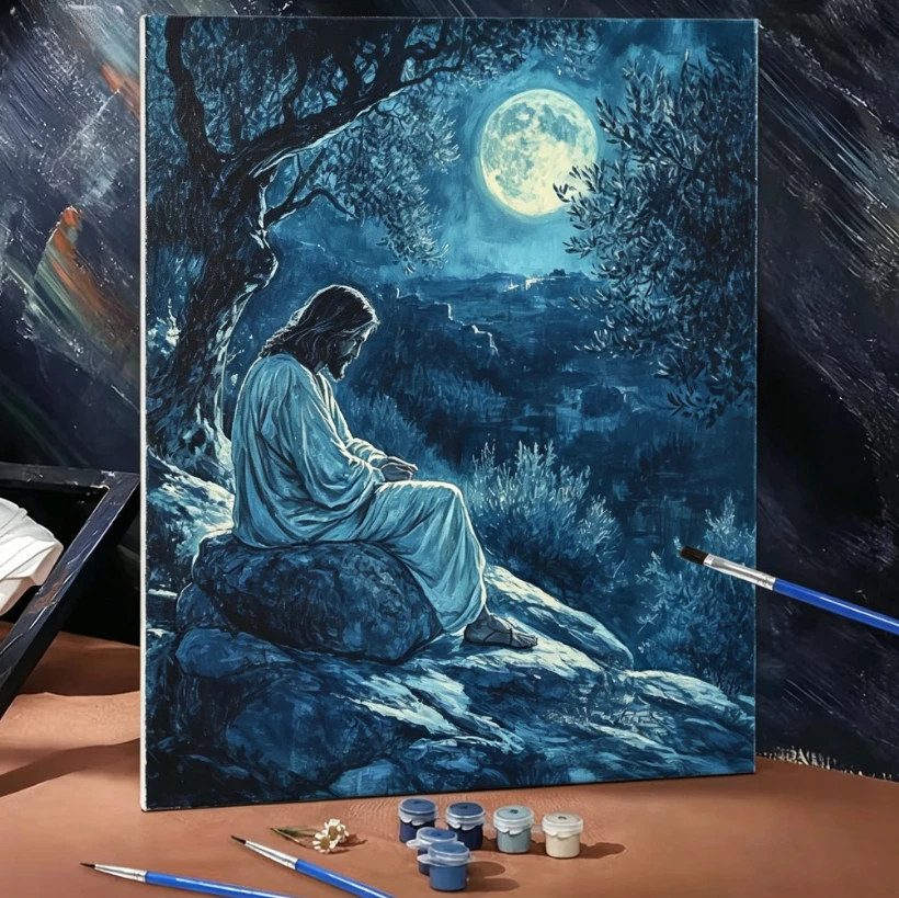 Jesus Christ Prayers Digital Oil Painting Paint By Numbers Kit Canvas Hand Drawing Picture Home Wall Decor Art Gift for Family