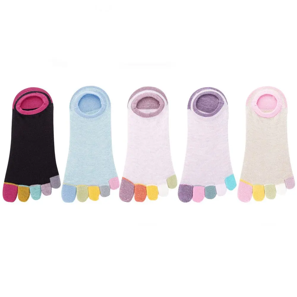 Cotton Yoga Anti-slip Sweaty Invisible Boat socks Toe socks Ankle socks 5 Fingers Socks